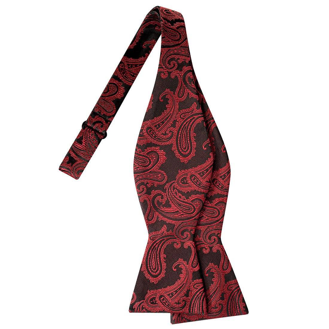 Bow Tie with Paisleys in Ruby Red 